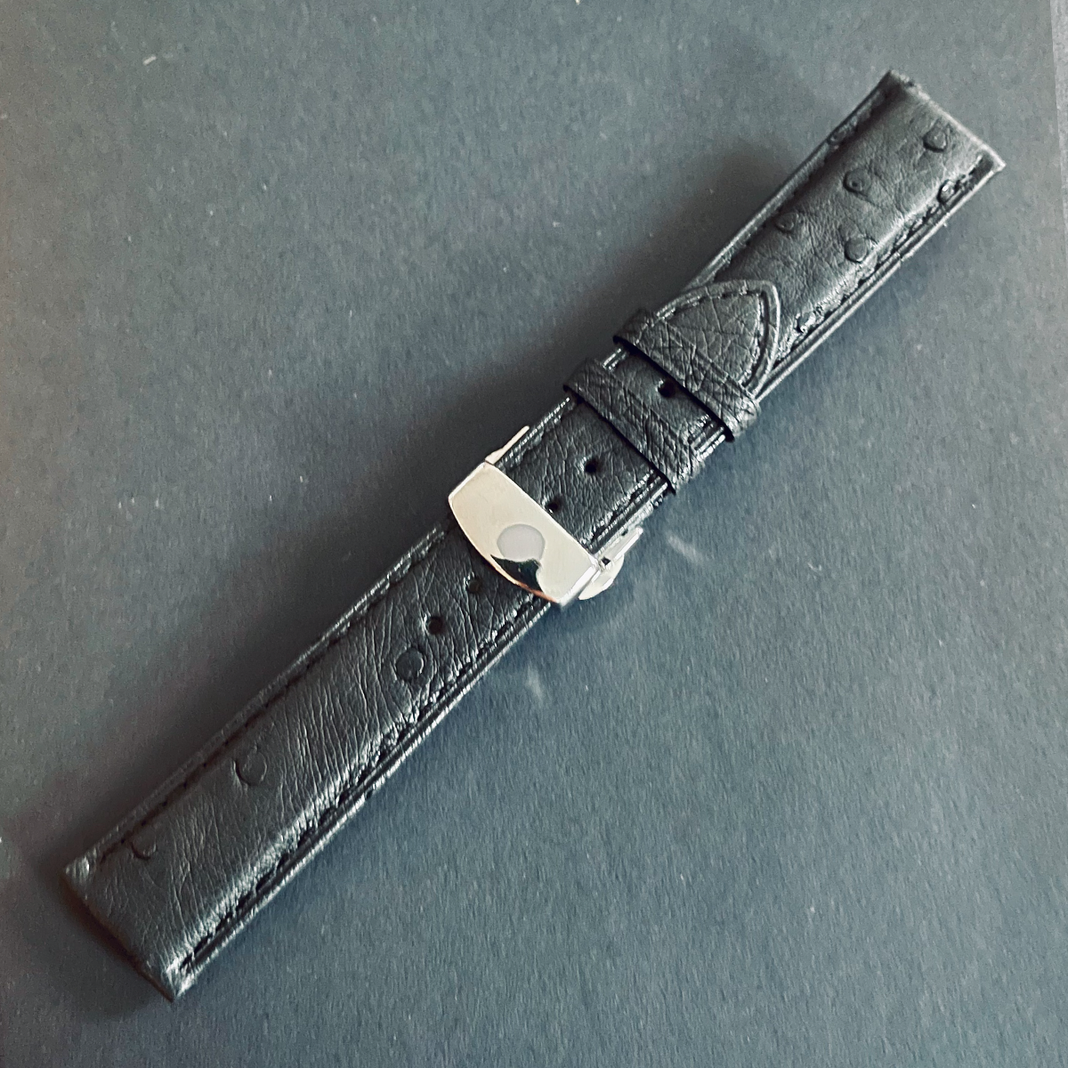 Cuir d'Autruche 20mm - Noir